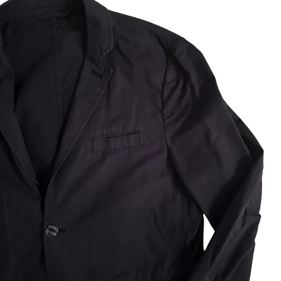 Frank & Oak Ink Navy Cotton Blazer Jacket - Picture 2 of 6